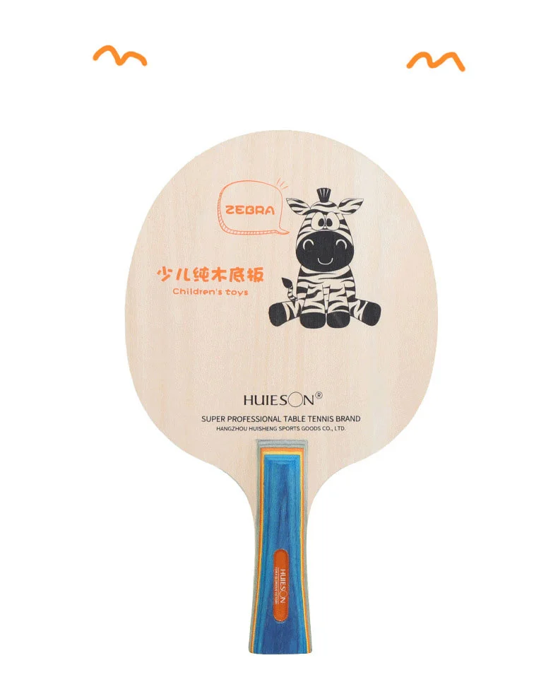 Description Picture 4 of itemHuieson Cartoon Zebra Table Tennis Racket Blade for Children, 5 Ply Pure Wood Lightweight Ping Pong Paddle DIY Accessories