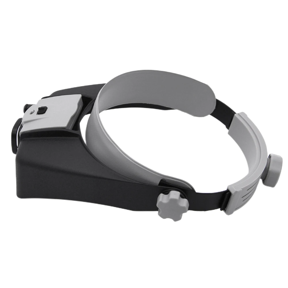 HD Glasses Magnifier Headband Helmet Magnifying Glasses Optical Glasses Len Magnifier with 3 LED Light 5 Detachable Lens