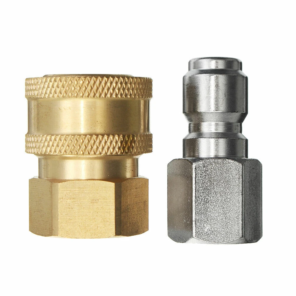 High Pressure Washer Connector 1/4 Inch Quick Release Connector Coupler Fitting For Garden Hoses Car Washer Lance Connector G1/4