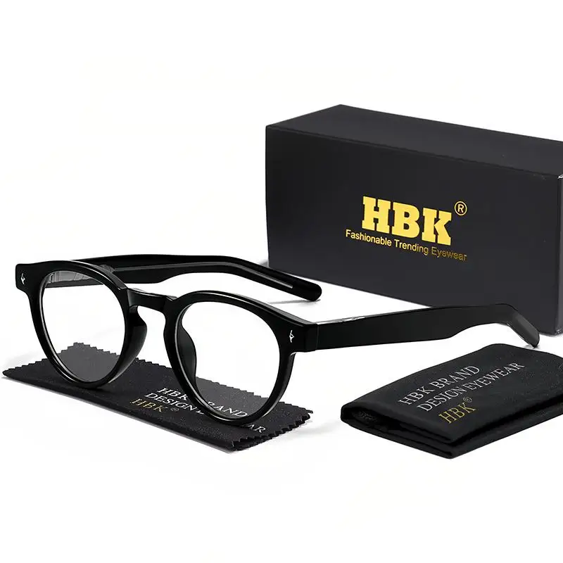 HBK Neue Runde Mode männer Brillen Rahmen Marke Design Pin Core Gläser frauen Anti Blaues Licht Dekorative Gläser – Detail 6