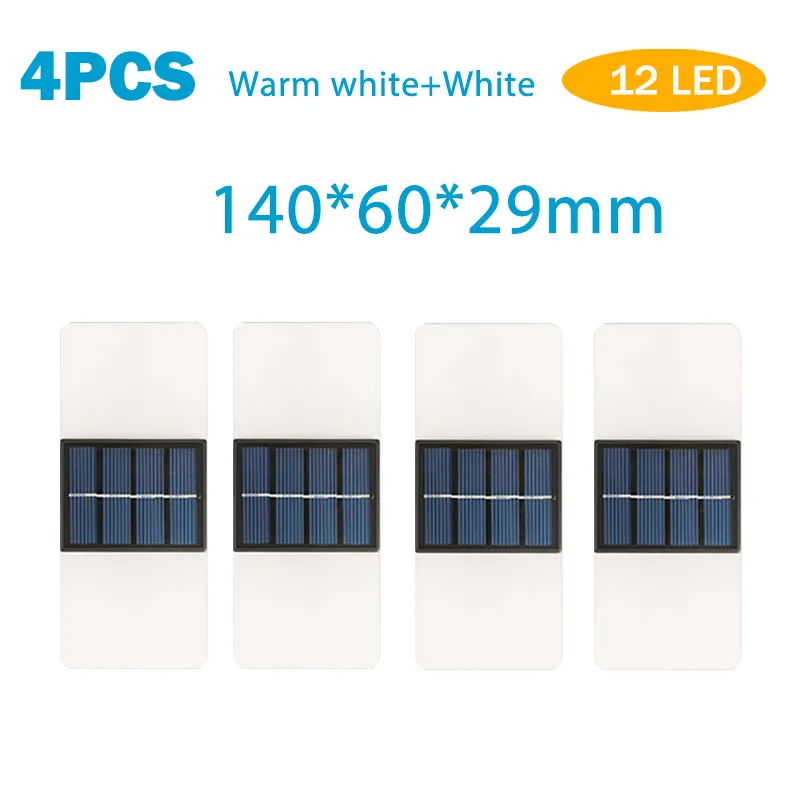 solar fence lights 4Packs 12LED 16LED Solar Wall Light Up and Down Acrylics Waterproof For Garden Courtyard Corridor Balcony Backyard Landscape solar hanging lanterns Solar Lamps