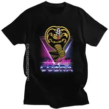

80s Retrowave Aesthetics No Mercy Cobra Kai Tshirts Men Graphic Cotton T Shirt Graphic The Karate Kid Tee Fashion Tshirts