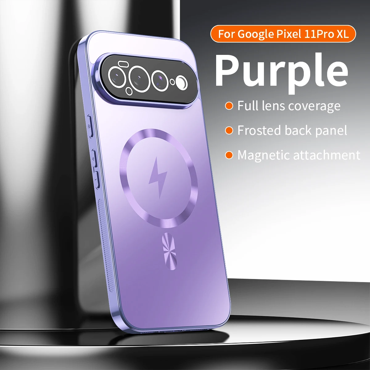 Luxury Straight Edge Magnetic Plating Flash Charge Case