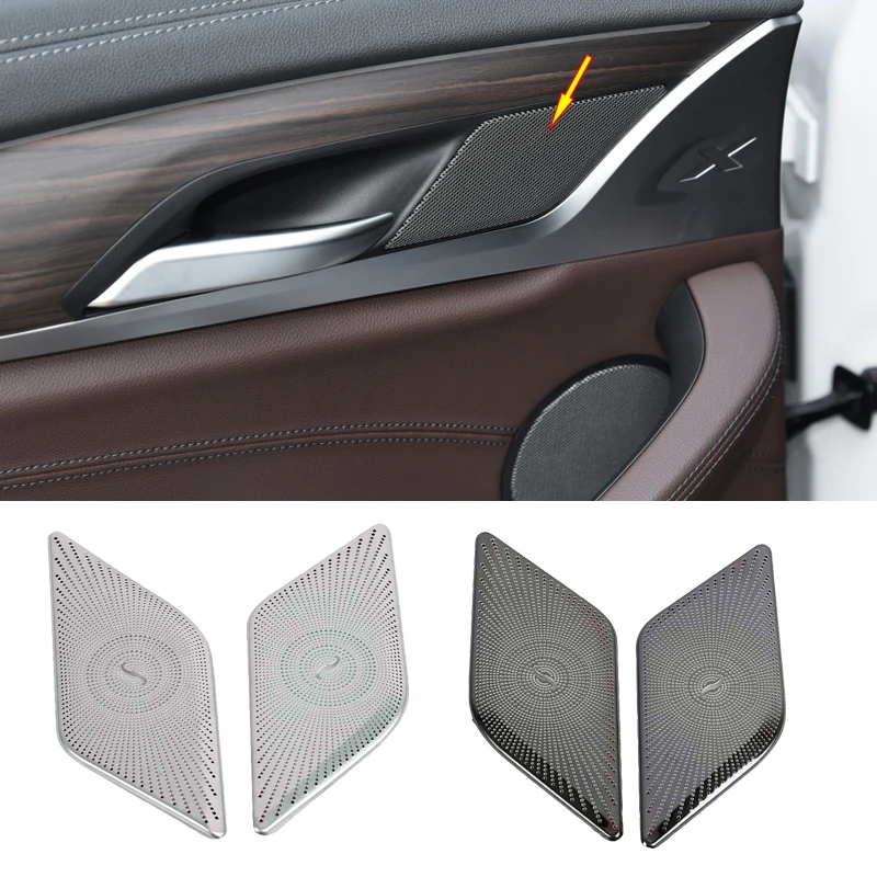 

For BMW X3 G01 X4 G02 2018 2019 Car styling Audio Speaker Rear Door Loudspeaker Trim Covers Stickers stainless steel Interior