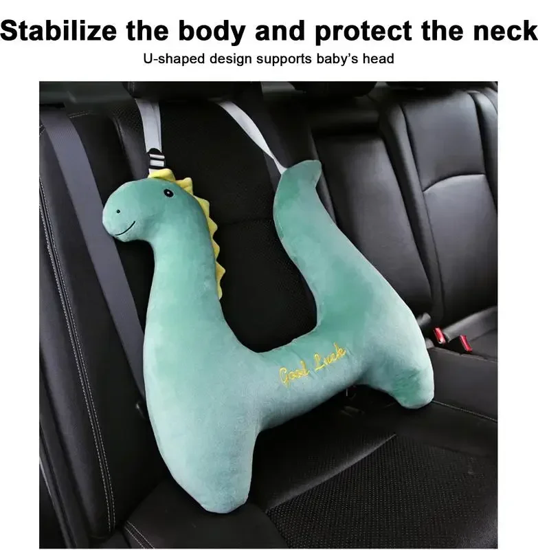 Pink Unicon Kid And Adult Car Sleeping Neck Head Support H-Shape Travel Pillow Cushion Car Seat Safety Neck Pillow Child Women