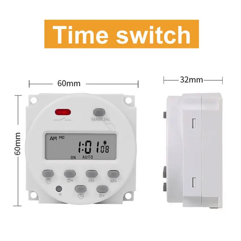 디지털 LCD 전원 타이머, 프로그래밍 가능 시간 스위치 릴레이, 16A CN101, 220V, 110V, 24V, 12V, CN101A, 1 5 개