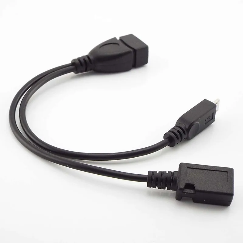 마이크로 USB OTG 케이블 호스트 전원 Y 분배기 USB 어댑터, Mirco 5 핀 수 암 USB 포트 OTG 충전 케이블, 블랙 SW2, 2 in 1