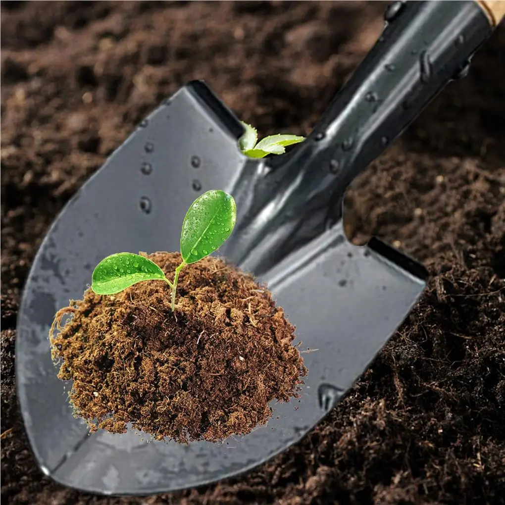 Digging Shovel D Wood Handle Anti-skidding Shovels Trowel Rustproof Garden Scoop Coated Surface Camping Outdoor Large 4