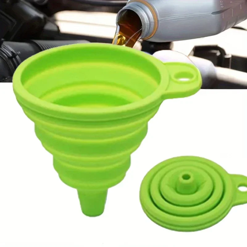 Filling Funnel Car Oil Funnel Silicone Universal Collapsible Portable For Engine Pouring