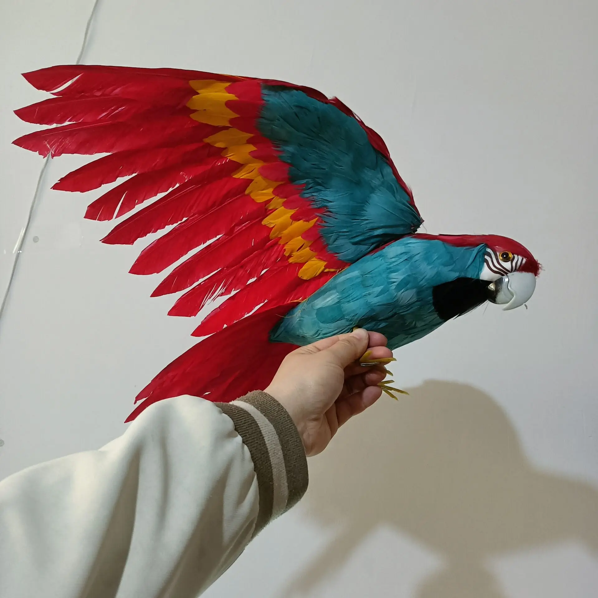 big simulation red&blue parrot toy foam&feather wings parrot model gift about 45x60cm 1279