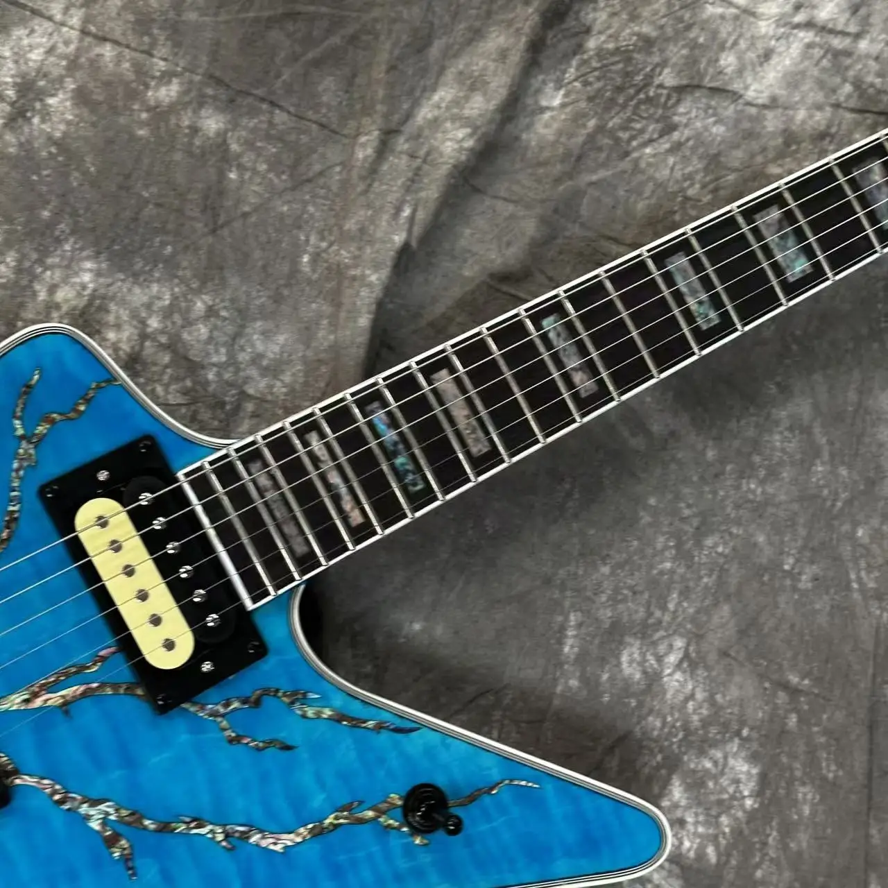 Blue Shell Dimebag Electric Guitar Washbu.n Shell Inlay Lighting Body
