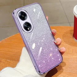 Custodia per telefono trasparente con design glitter elettroplaccato di lusso - bordo in TPU morbido