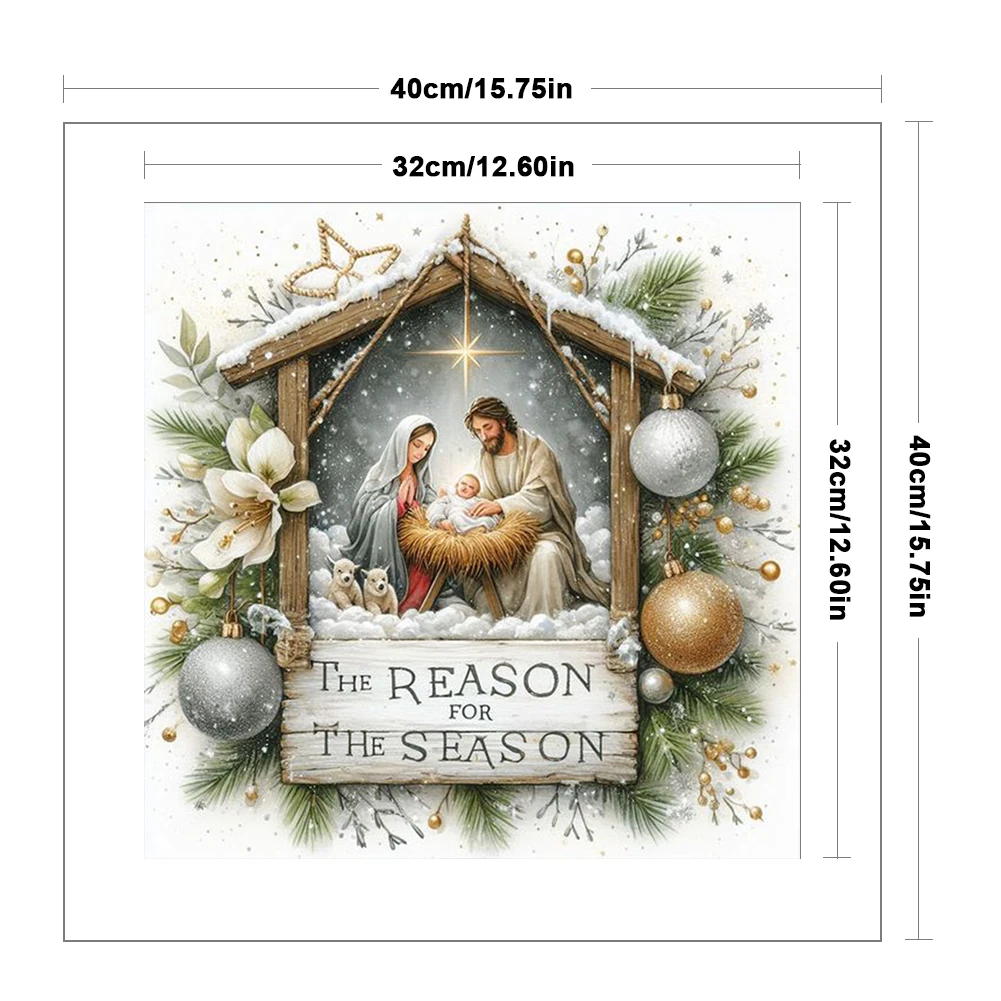 Full Embroidery cotton Thread 14CT Printed Nativity Cross Stitch Kit Artwork