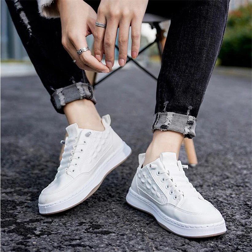 

Fashion Men's Casual Leather Shoes Male Low Top Non-slip All-match Platform Sports Shoes Comfortable Flat Slip-on Casual Shoes