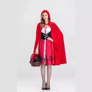 Cute Girl European And American Halloween Little Red Riding Hood Costume Adult Cosplay Clothing Party Packaging