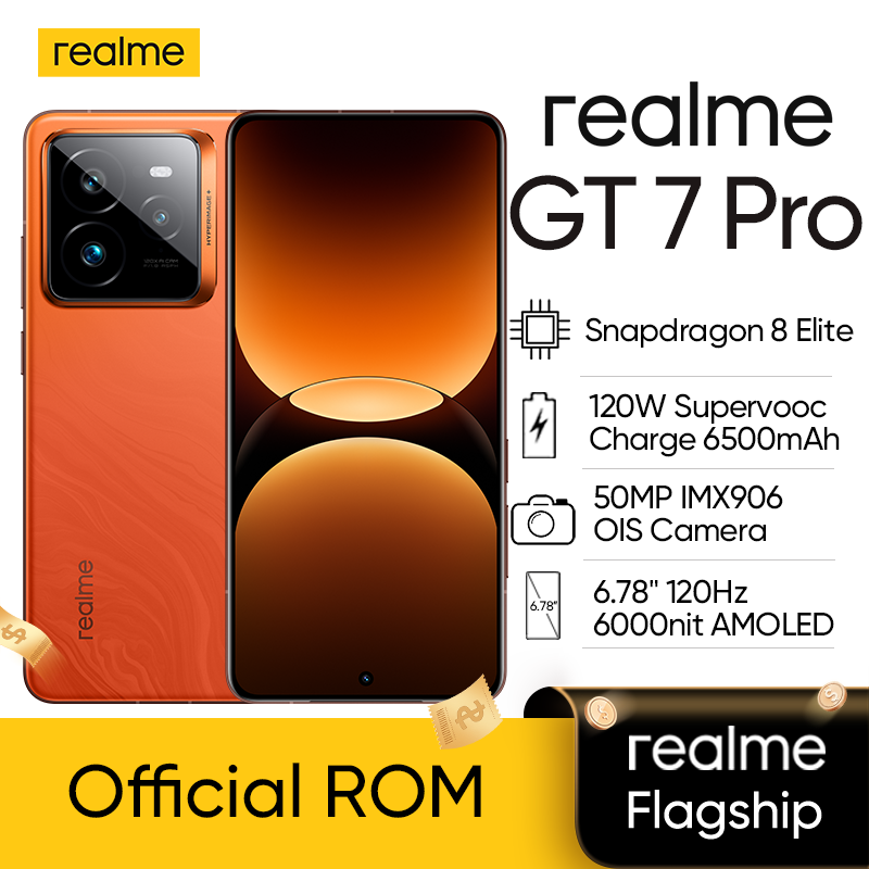  [WORLD PREMIERE] Unlocked Realme GT7 Pro 6500mAh 120W Supervooc Snapdragon 8 Elite 6.78 Inch AMOLED 50MP Sony IMX906 GT 7 Pro 