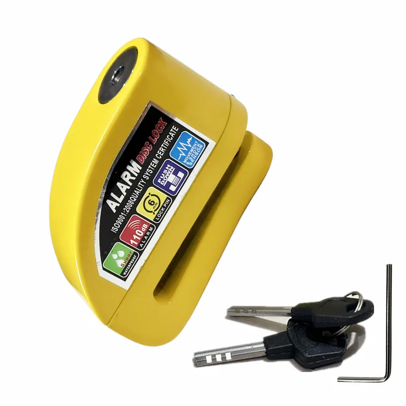 Motorcycle Scooter Disc Brake Lock Motor Bicycle Anti-theft Wheel Disc Brake Lock waterproof Security Alarm Protection 6 Colors