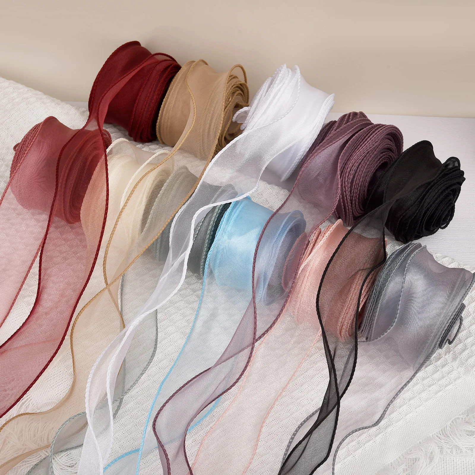 Cintas De Organza Arcoíris | 2 Piezas Para Decorar Regalos, Bodas, Navidad | Lazos Transparentes Multicolor