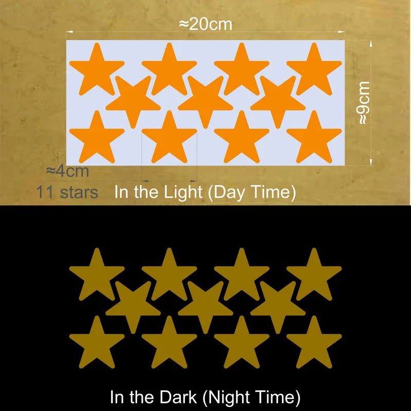 Vibrant Glowing Star Stickers for Kids' Rooms - Ceiling & Wall Decor