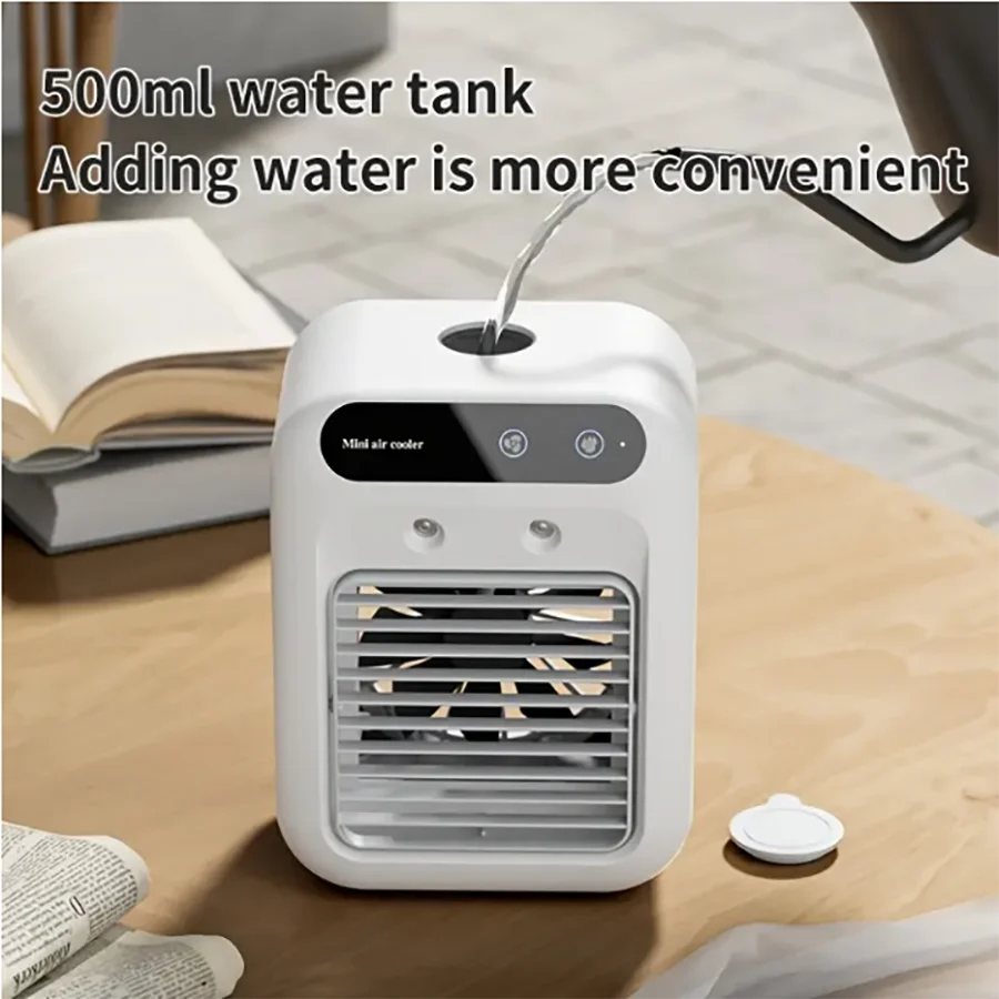 Mini Air Blower, Office Humidification And Ling, Small Bladeless Cold Fan, With Arechargeable 1800mAh Lithium ,spray_voghion.com