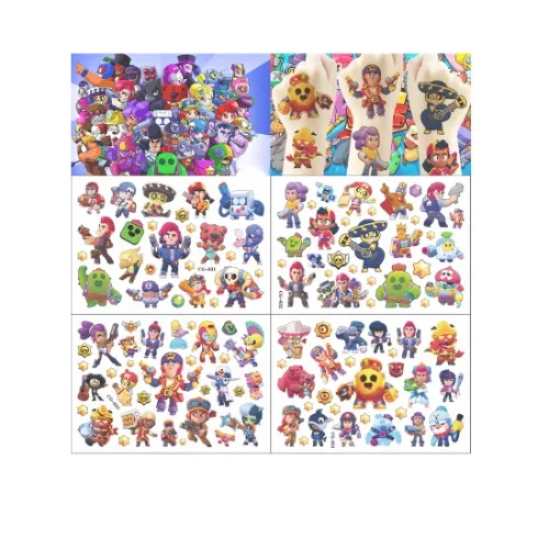 Game Series Tattoo Stickers Waterproof Cute Sticker Cartoon Kids Girls Christmas Birthday Gift Reward Toy