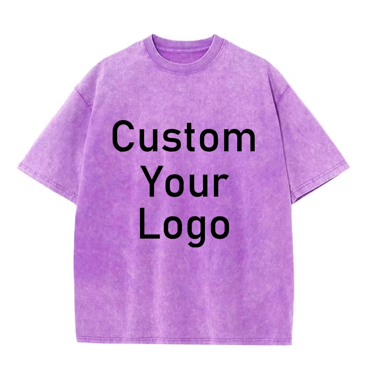 [ ] Wash Logo T-shirt ★大人気★ VIP Design Link Acid Wash 260g Cotton T Shirt Custom Your