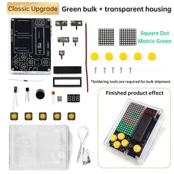 DIY Handheld Game Console Kit with Micro USB - Electronic Assembly and Soldering Practice (Green Transparent)