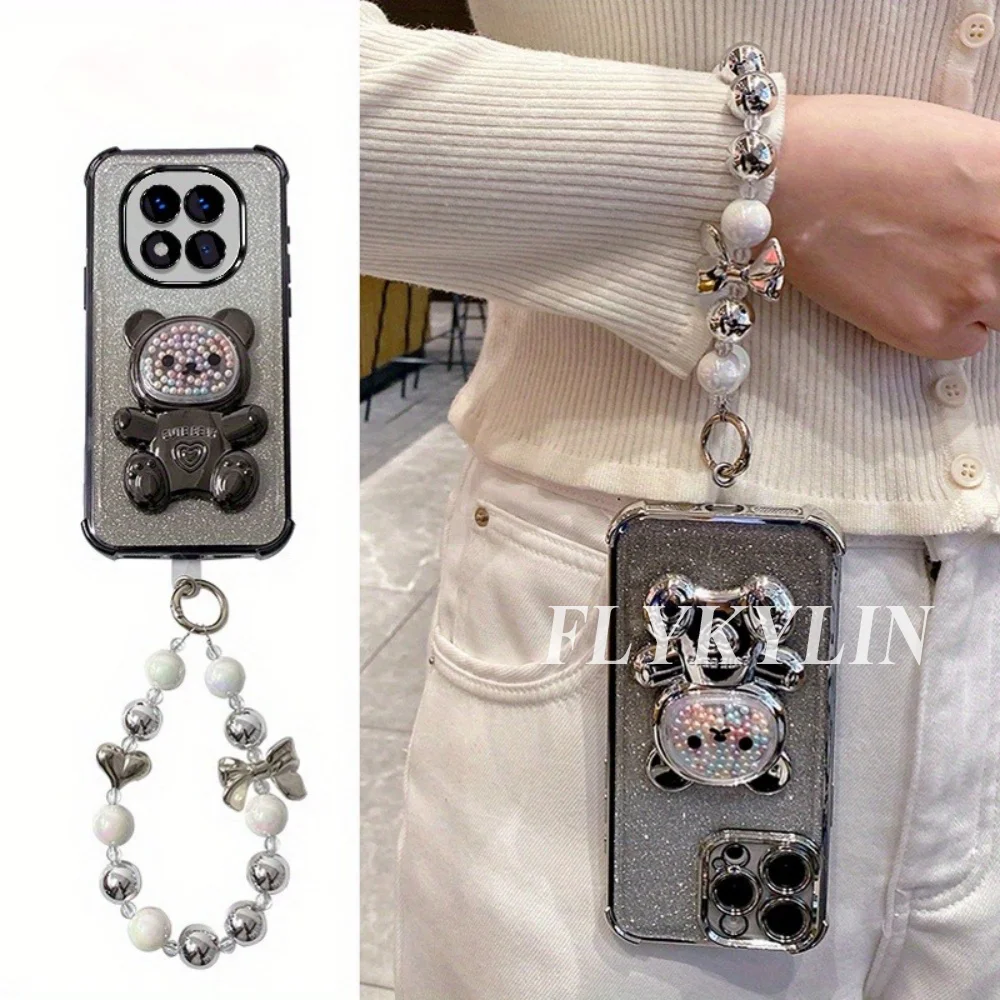 Bear Holder with Bead Bracelet Anti-Drop Protective Soft Shell Case