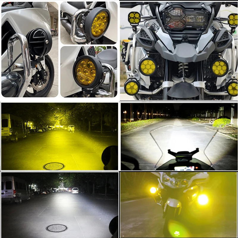 バイクヘッドライト オートバイ用LED補助ヘッドライト 作業灯 バイクヘッドライト オートバイ用LED補助ヘッドライト 作業灯