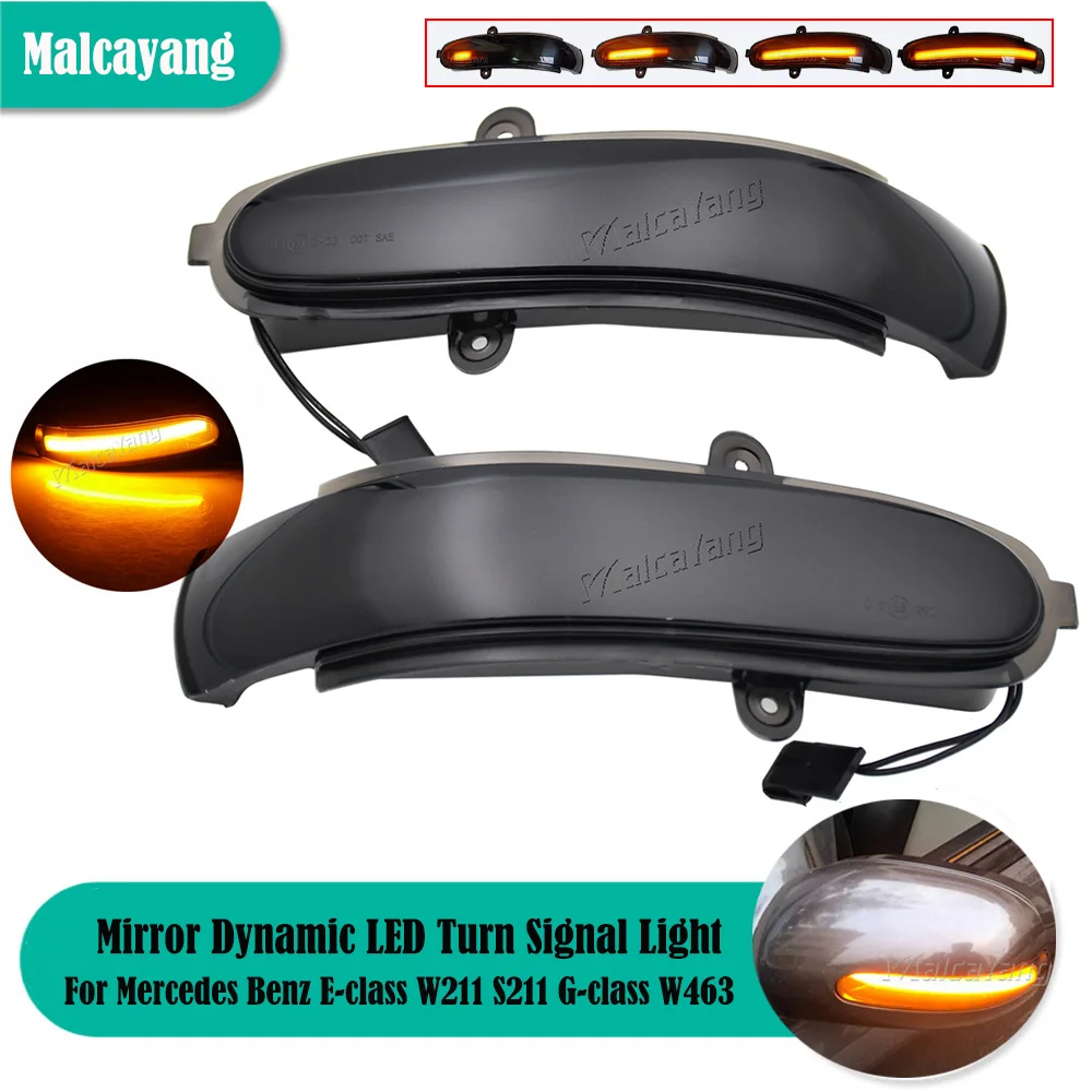 

2x NEW Rear View Side Mirror Dynamic LED Turn Signal Light For Mercedes Benz E-class W211 S211 2002-2007 G-class W463 Facelift
