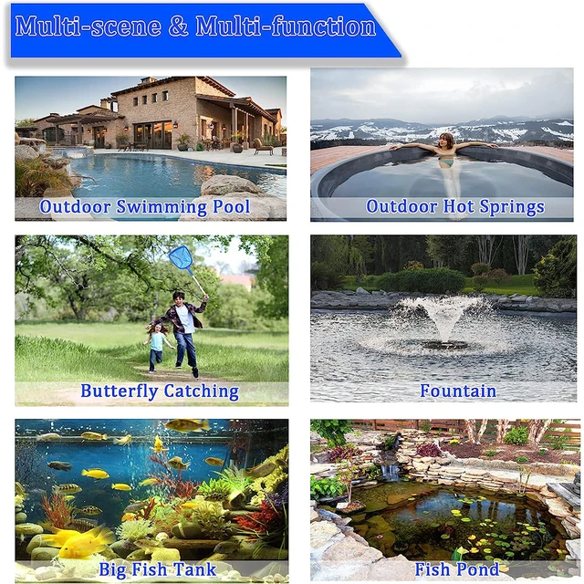 Medence Állítható Skimmer Nettó Teleszkópos Az Úszáslevél Pólusának Leszerelhető Felületének Tisztításához Kádfürdőkkel És Szökőkutakkal - Image 6