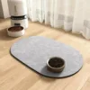1Pcs Pet Solid Color Oval Mat Absorbent Food Pad Non-Slip Quick-dry Water Fountain Rug For Pet Dog Cat Home Room Supplies 6