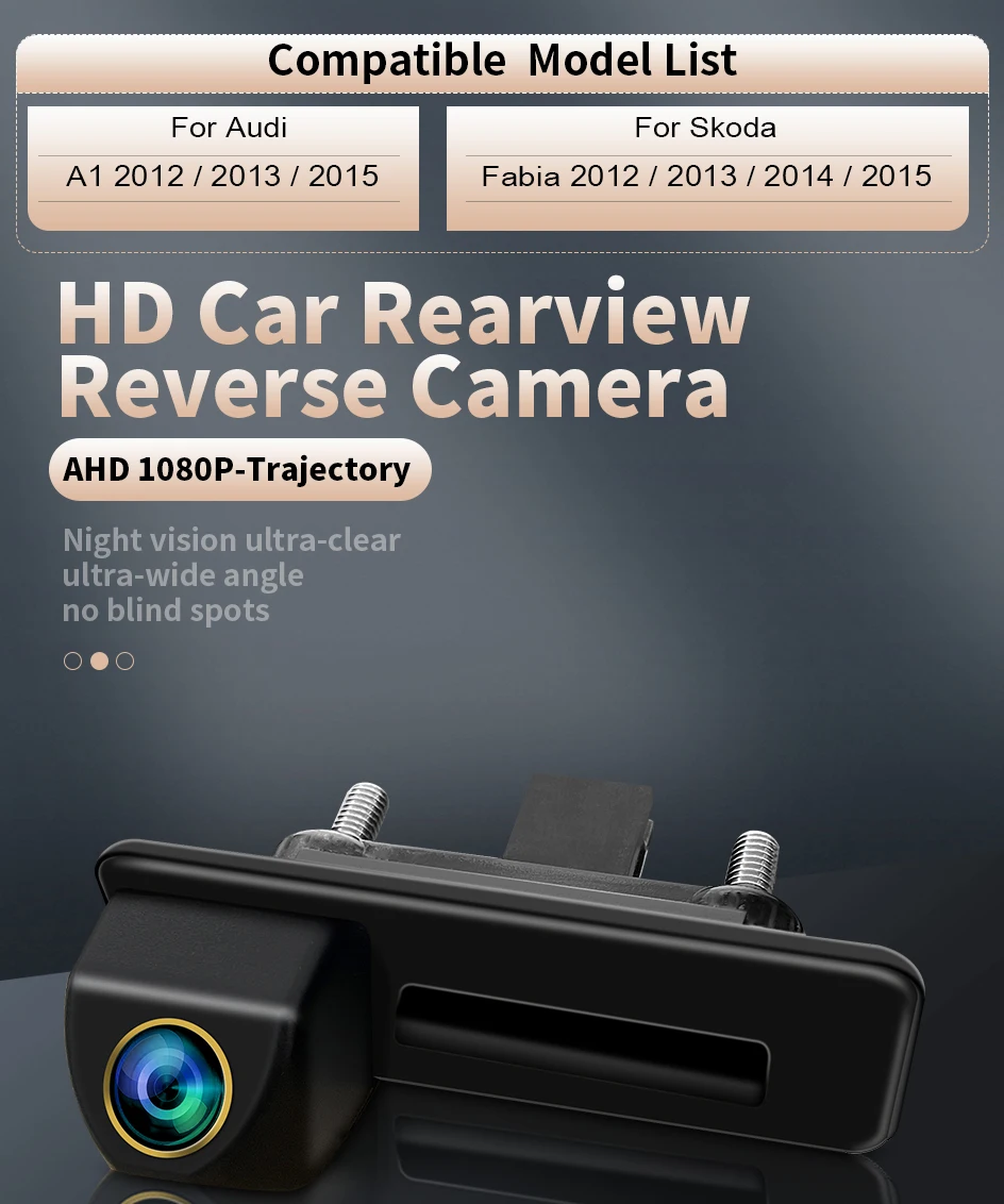 Description Picture 2 of itemCVBS AHD 1080P Vehicle Trunk Handle Car Reverse Backup Fisheye Lens Camera For Audi A1 A3 /Skoda Fabio/Yeti Superb Roomster