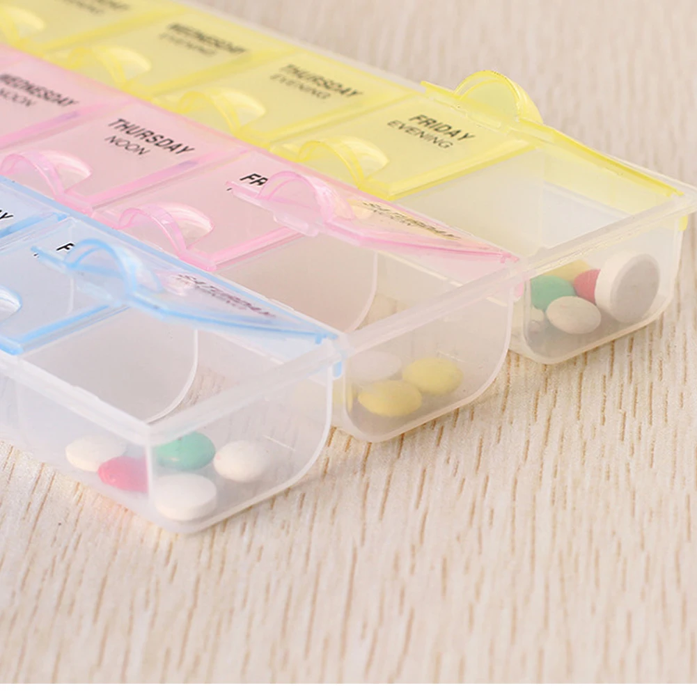 거치대 약품 보관 정리함 케이스, 주간 투명 21 구획 뚜껑, 정제 알약 상자 용기, 7 일