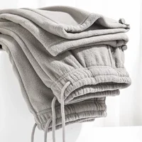 Thickened Fleece Drawstring Sweatpants Warm Casual Straight Leg Pants Autumn Winter Fleece Lined Trousers for Women