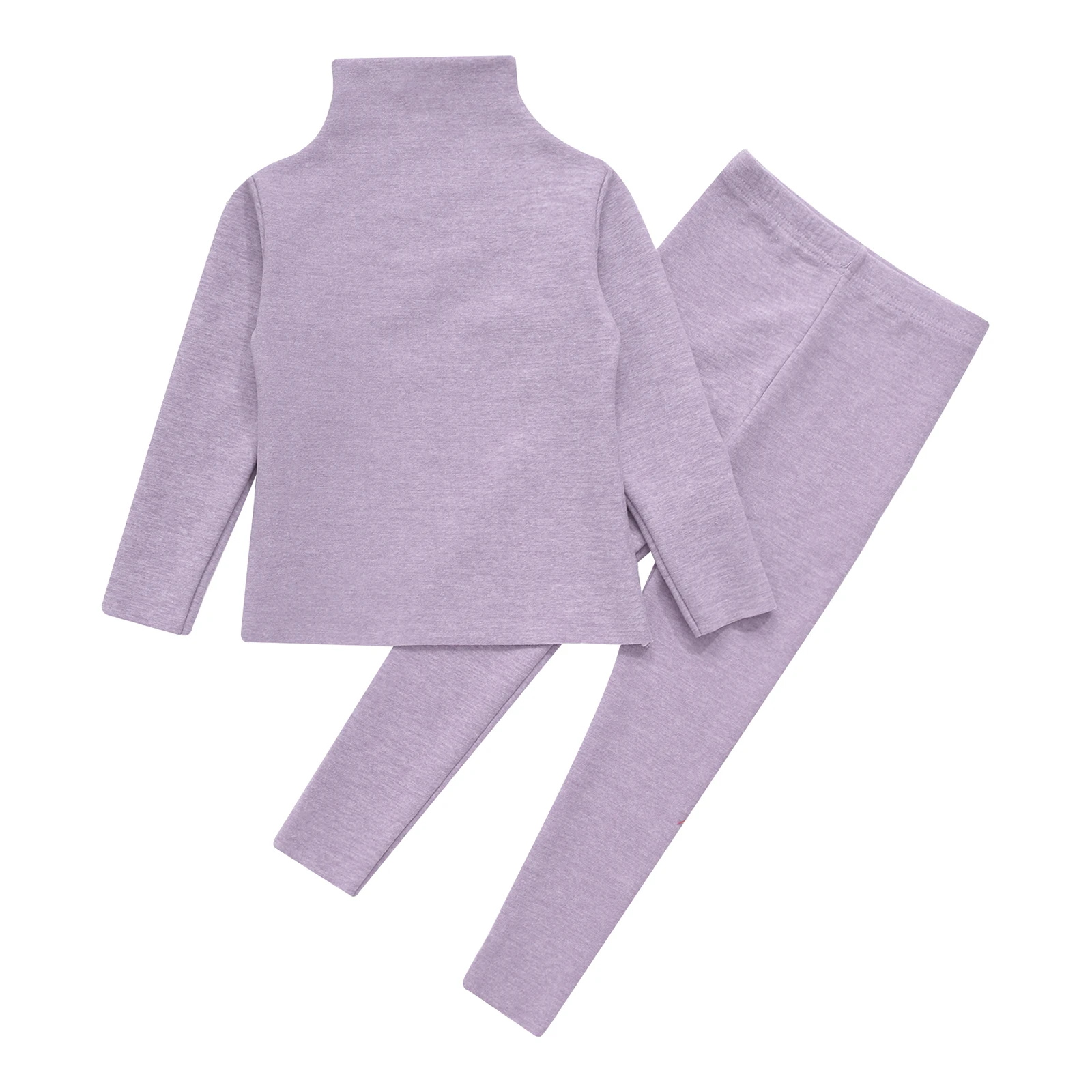 Spring Autumn Kids Girls Boys Thermal Underwear Suits Children Warm Long Johns Mock Neck Long Sleeve T-shirt with Leggings Sets