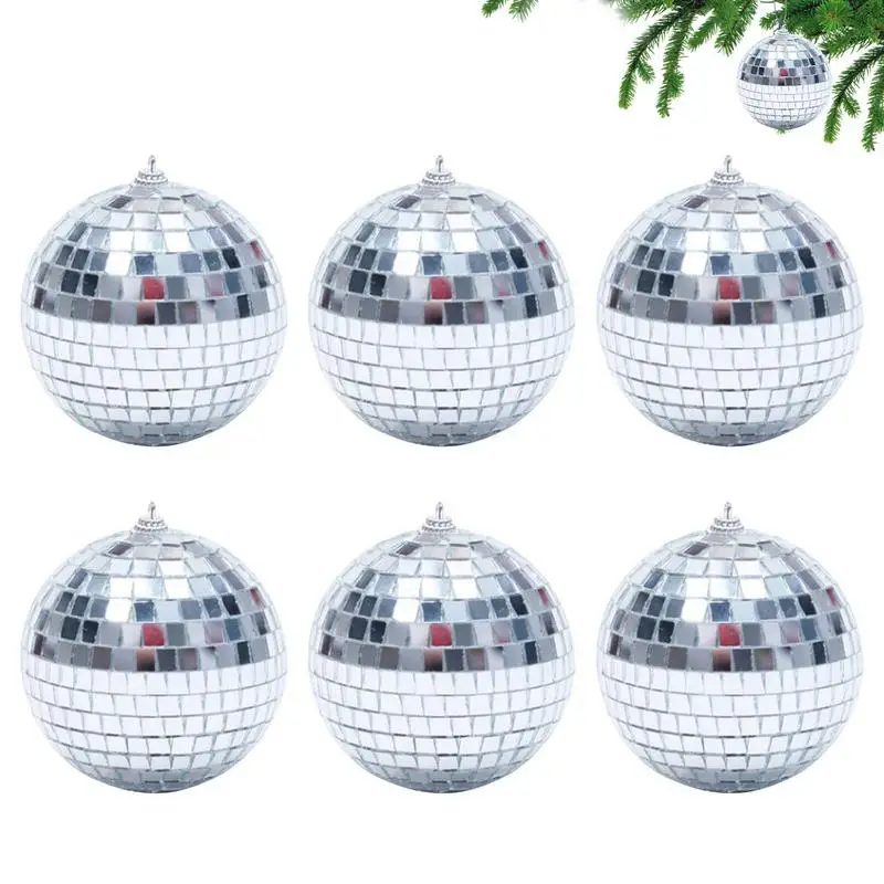 

Hangings Mirror Disco Ball Ornaments Different Sizes Reflective Mirror Ball Ornament Beautiful Mini Disco Balls Silver Hangings