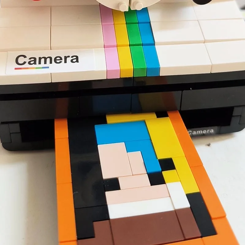 593/802PCS Vintage Camera Model Building Block Toy Kids Educational Assembly Set Birthday Gift Creative Retro Photography Decor