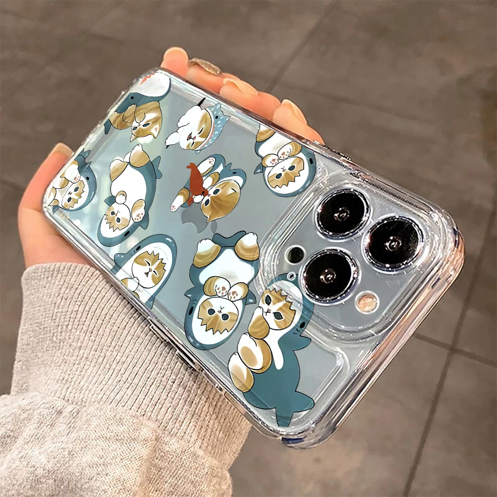 Shark Hat Mofusand Cat Clear Soft Phone Case