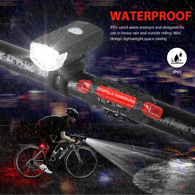 Rechargeable Bike Headlight & Taillight Set 5