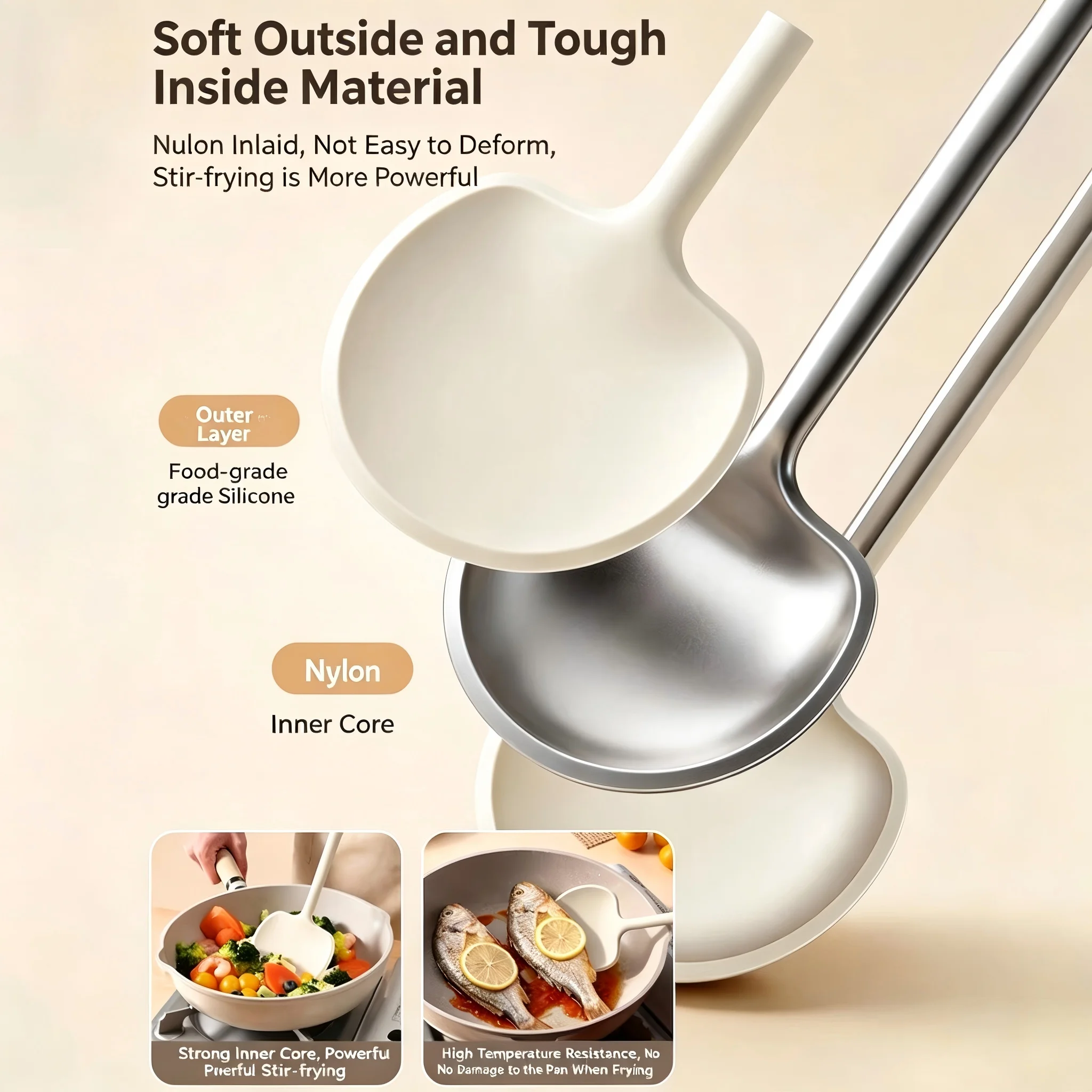 Silicone Kitchen Utensil Set - Non-Stick & Heat Resistant Cooking Tools