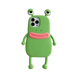 3D Sad Frog Cartoon Soft Silicone Funny Phone Case Cover - iPhone 6 6 s 7 8 SE2 (LQW)