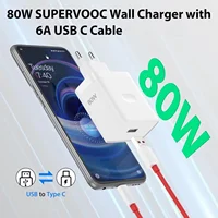 80W SuperVooc Ultra Fast EU Charger For OnePlus 8T 9 10 11 12 Pro 13 Nord 2 2T 3 4 5 CE 3 N200 N300 5G Type C USB Charging Cable 4