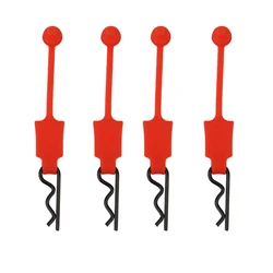 Durable Rubber Body Clips Set - Pack of 4 (Red)