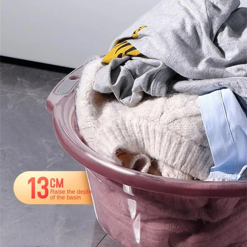 Transparent Washbasin Non-slip Multipurpose Anti Slip Thickening Durable Easy-to-clean Plastic Basin Laundry Tub