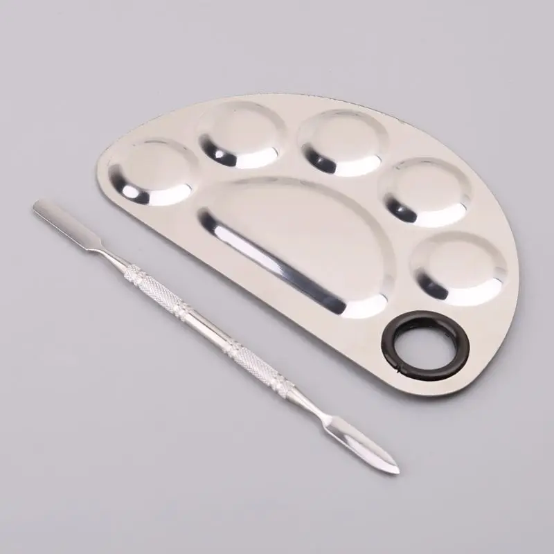 Stainless Steel Paint Palette Tray Set for Nail Art