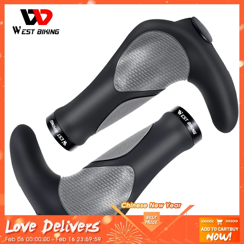 West Biking Bike Components Bar Ends Manubrio Mtb Manopole In Gomma E Manubrio In Alluminio Barend Manopole Ergonomiche Push On Morbide