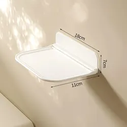 Space-Saving Foldable Wall Shelf with Storage Tray and Phone Holder (S)