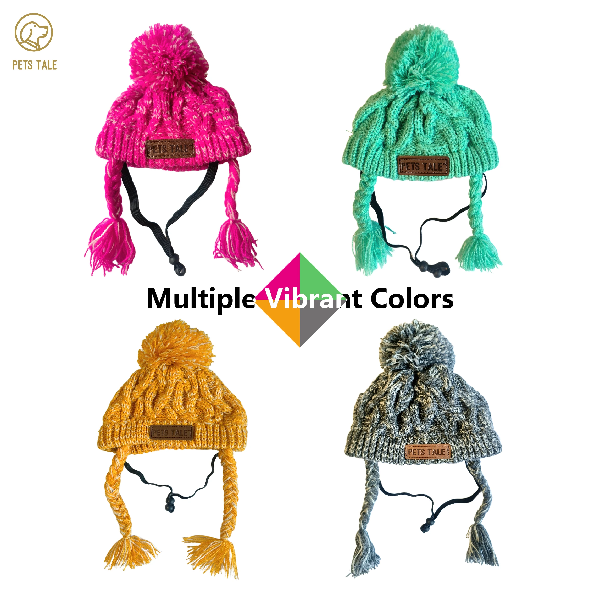 Dog Hats Winter Soft Warm Pet Dog Knitted Hat Windproof Knitting Hat