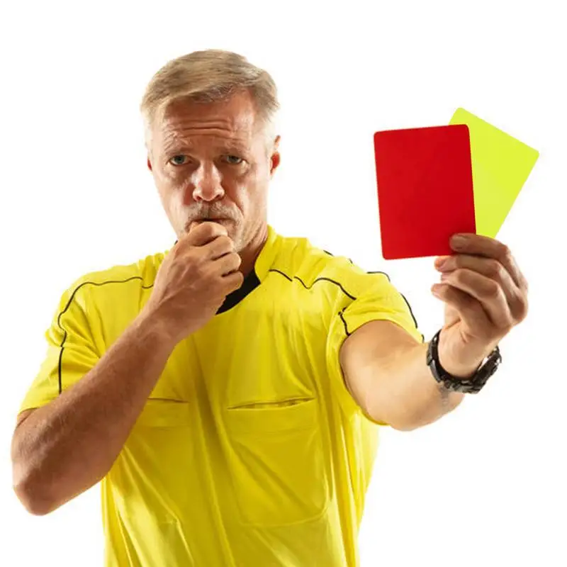 Tarjetas De árbitro De Fútbol – Roja Y Amarilla De PVC (8x11 Cm), Duraderas Y Portátiles Para Partidos, Entrenamientos Y Competiciones